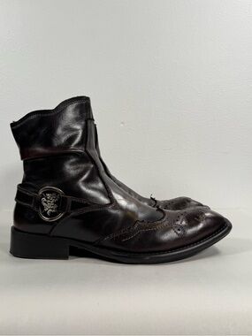 Mark Nason Rock Never Dies Men’s Leather Dragon Boots Size 12 Zip Made In Italy